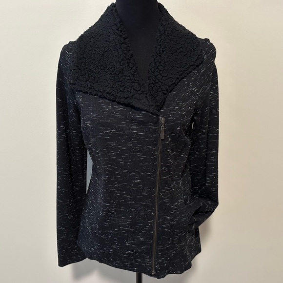 Shailene Shearling Collar Knit Jacket by Kensie - Picture 11 of 14